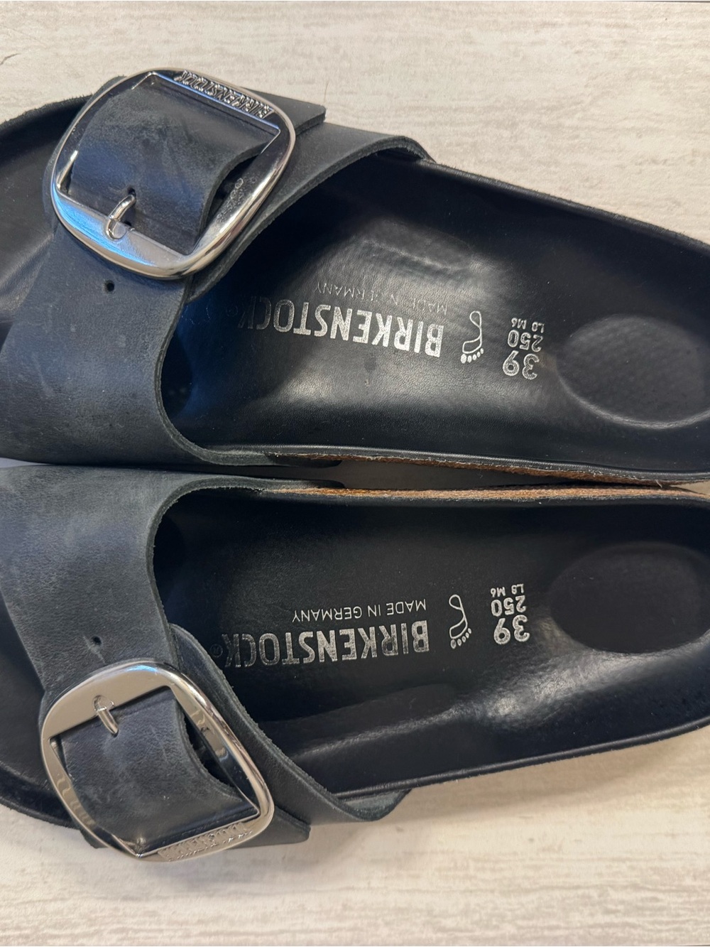 Birkenstock Madrid Big Buckle Black Sandals Size 39